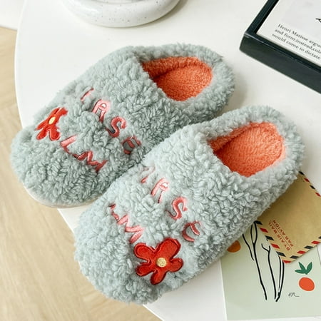 

Fluffy Stuffed Slippers Non-slip Indoor House Shoes Comfy Plush Slip For Home Bedroom