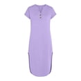 thumbnail image 6 of Kojanyu Women's Solid Color Short Sleeve V-Neck Button-Front Midi Dress with Pockets, 6 of 6