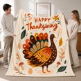 thumbnail image 2 of Rdsfhsp Happy Thanksgiving Turkey Soft Flannel Throw Blanket, Ultra Soft Plush Fleece Blanket for Couch Sofa Bed, Cozy Fall Harvest Blanket for Family Gatherings and Home Decor 50"x40", 2 of 5
