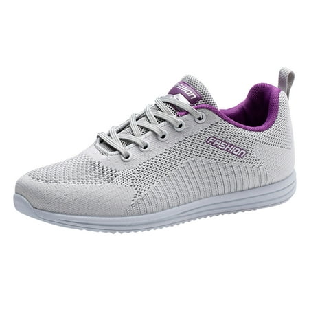 

nsendm Womens Fashion Sneaker Breathable Shoes Women Outdoor Runing Lace-Up Sports Mesh Shoes Lime Sneakers Women Technicalsportshoe Grey 7.5