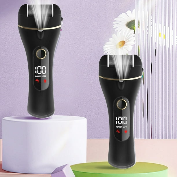 Lima eléctrica portátil para pies para eliminar callos | Herramienta de pedicura ajustable de varias velocidades con 3 cabezales de pulido y batería recargable por USB | Kit de cuidado de pies en