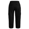 thumbnail image 5 of cocolona Womens Casual Capri Cargo Pants Elastic Waist Drawstring Wide Leg Outdoor Hiking Cropped Pants with Pockets, 5 of 5