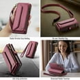 thumbnail image 3 of Allytechgroup Crossbody Wallet Case for Samsung Galaxy S23, Shoulder Strap Hand Wrist Cards Slots RFID Blocking Large Capacity Zipper Pocket  Shockproof Phone Case for Girls Women, Winered, 3 of 9