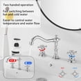 thumbnail image 6 of 8" Widespread Chrome Bathroom Faucet Sink Basin 3 Hole 2 Cross Handle with Drain, 6 of 12