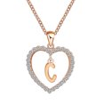 thumbnail image 4 of Pendant Necklace Rhinestone Heart Letter Decor Charm Necklace Drop Necklace, 4 of 10