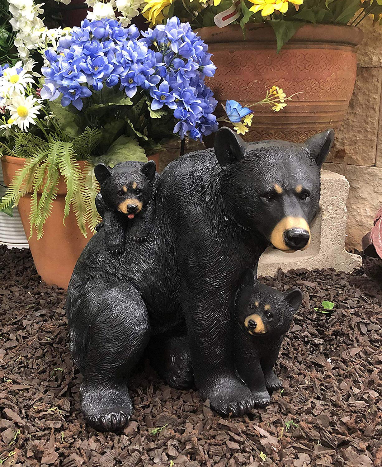 Very Rare Mother Bear With Baby Bears 3 1/4” Cute Bear Home Decor Vintage Bear With Two Cubs Figurine