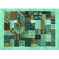 thumbnail image 1 of Ahgly Company Indoor Rectangle Abstract Turquoise Blue Contemporary Area Rugs, 7' x 10', 1 of 4