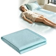 thumbnail image 2 of SUYOLL Ice Silk Cooling Bed Sheet Blanket Summer Breathable Soft Lightweight Smooth Throw Mat For Hot Sleepers Night Sweats Green 245x225cm Queen Size, 2 of 9