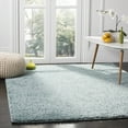 thumbnail image 2 of SAFAVIEH New York Willis Solid Machine Washable Shag Area Rug, Aqua, 6'7" x 6'7" Square, 2 of 9
