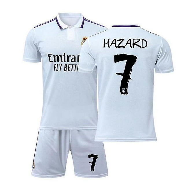 Ensemble de Maillots de Soccer 2022 7# Hazard à Revers, Manches Courtes, Shorts, Sport, Course, Uniforme de Soccer, Ensemble de Chaussettes pour Hommes et Femmes