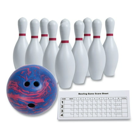 UPC: 0710858011850 | Champion Sports Bowling Set Plastic/Rubber White 10 Bowling Pins 1 Bowling Ball