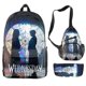 thumbnail image 1 of 2025 Wednesday "The Addams Family" Primary And Secondary School Students Large Capacity Printed School Bag Shoulder Bag Three-Piece Set 5 -SJKDXV, 1 of 1