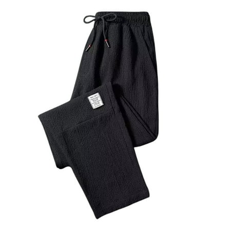 Wangmeiwg Women s Pants Women s Casual Pants for Women and Men - Lightweight Ice Silk Fabric Quick-Dry Summer Loose Straight Cropped Pants Comfort Black XL
