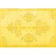 thumbnail image 1 of Ahgly Company Machine Washable Indoor Rectangle Persian Yellow Traditional Area Rugs, 7' x 10', 1 of 4