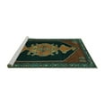 thumbnail image 2 of Ahgly Company Machine Washable Indoor Square Persian Turquoise Blue Traditional Area Rugs, 4' Square, 2 of 4