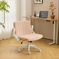 thumbnail image 2 of Ktaxon Office Chair with Chenille Fleece Upholstery, Flip-Top Armrest Desk Chair on Metal Star Base, Adjustable Height & Quiet Casters for Home Study Orange, 2 of 8
