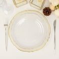 thumbnail image 5 of Balsa Circle 10 Clear Round 9" Disposable Plastic Dinner Plates Gold Scalloped Trim Party Events Tableware Decorations, 5 of 8