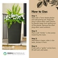 thumbnail image 3 of Tierra Verde Citadel Stucco Self Watering Square Planter, 13.5" x 26", Black, 3 of 7