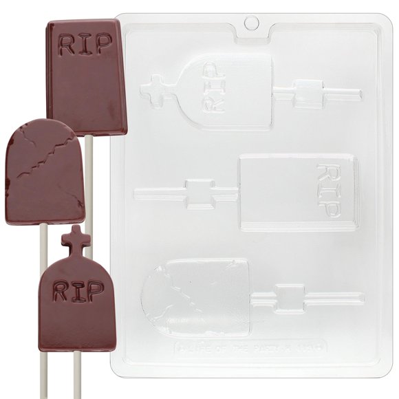 Cybrtrayd Halloween Chocolate Candy Mold, Assorted Size Headstones