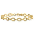 thumbnail image 4 of 14k Yellow Gold Bracelet Links Link, Other Women's 7 mm in Diamond Cut Fancy Link, 4 of 5