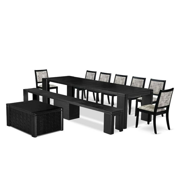 Luxe by East West Furniture 10-piece Dining Room Table Set a Rectangular Kitchen Table with a coffee Table