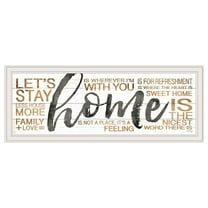 Home by Marla Rae Printed White Framed Wall Art Wood Multi-Color