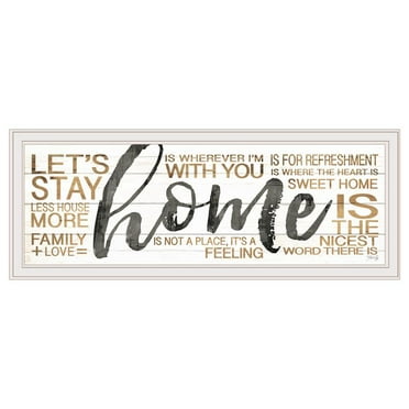 Home by Marla Rae Printed White Framed Wall Art Wood Multi-Color