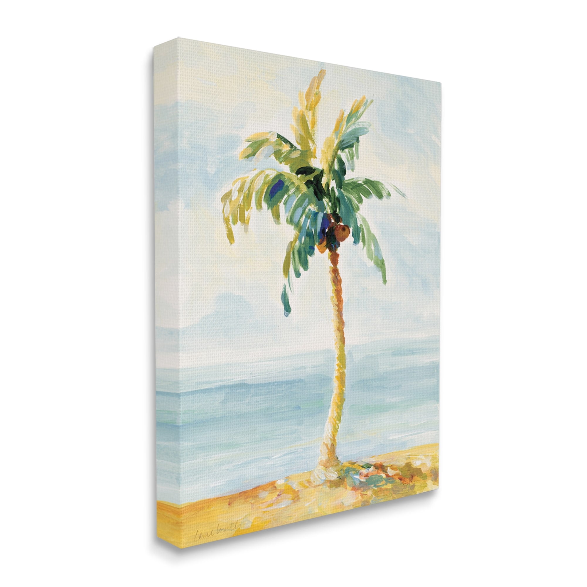 Stupell Industries Palm Tree with Coconuts on Beach Sand,30 x 40,Designed by Lanie Loreth