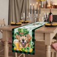 thumbnail image 2 of Table Runners 72 Inches Long Dress Scarves, St Patricks Day Farmhouse Kitchen Table Runner, Coffee Tablerunners, Modern Watercolor Dogs Green Shamrock 16x72 Inch, 2 of 9