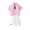 Pink, variant on School Uniform for Boys Buttoned Short Sleeve Lapel Striped Print Shirt Shorts And Tie 3 Piece Back-To-School Boys Outfits 2-3 Years