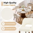 thumbnail image 2 of FANCROU Wooden Dining Chairs Set of 2, Modern Upholstered Fabric Side Chairs with Cutout Backrest and Wood Legs, Kitchen Dining Room, Beige, 2 of 6