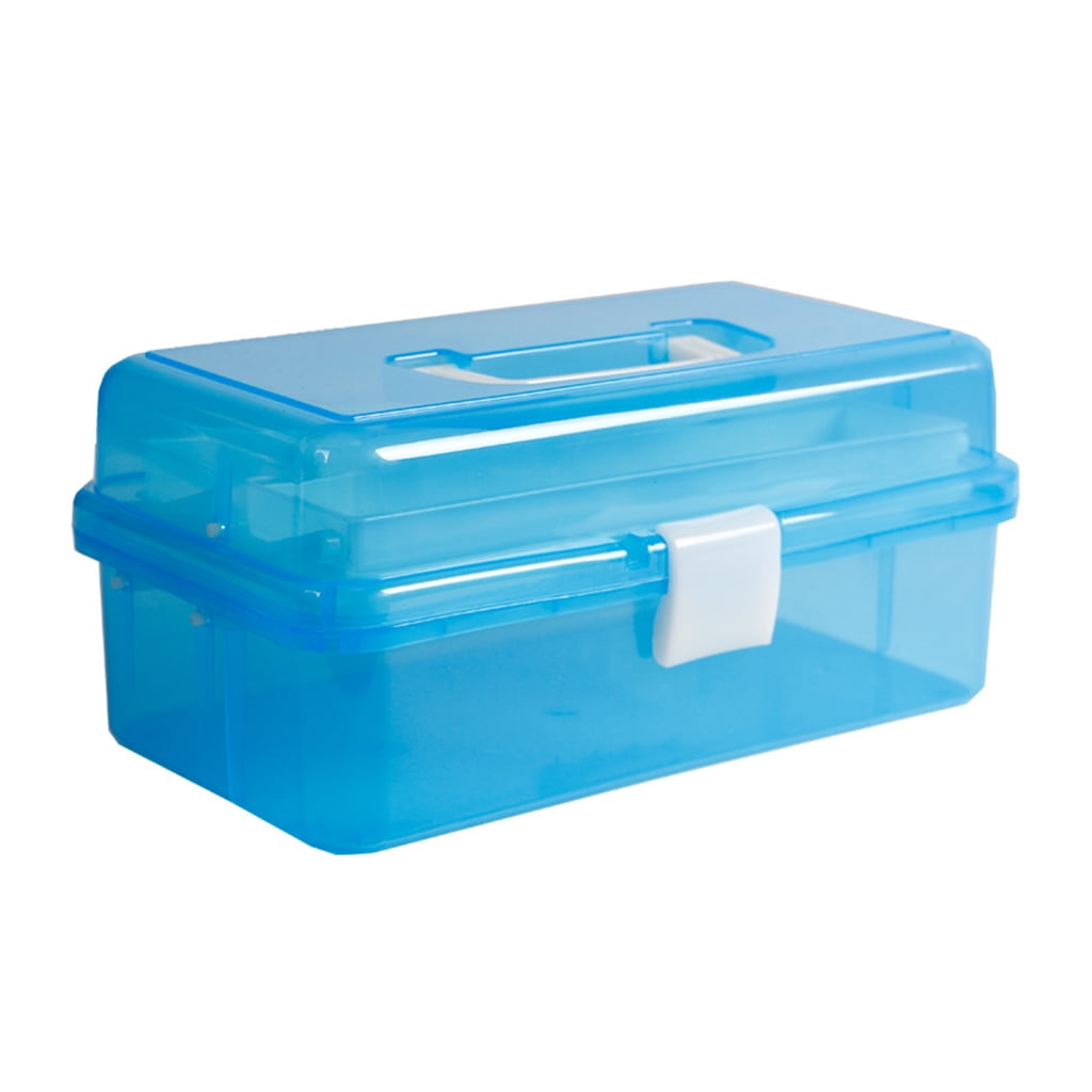 OOKWE Plastic Storage Case with Handle Sewing Organizing Box Portable