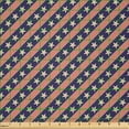 thumbnail image 2 of Ambesonne Prehistoric Country Fabric by the Yard Microfiber, Patriot Star, 3 Yards, Navy Coral Cream, 2 of 2