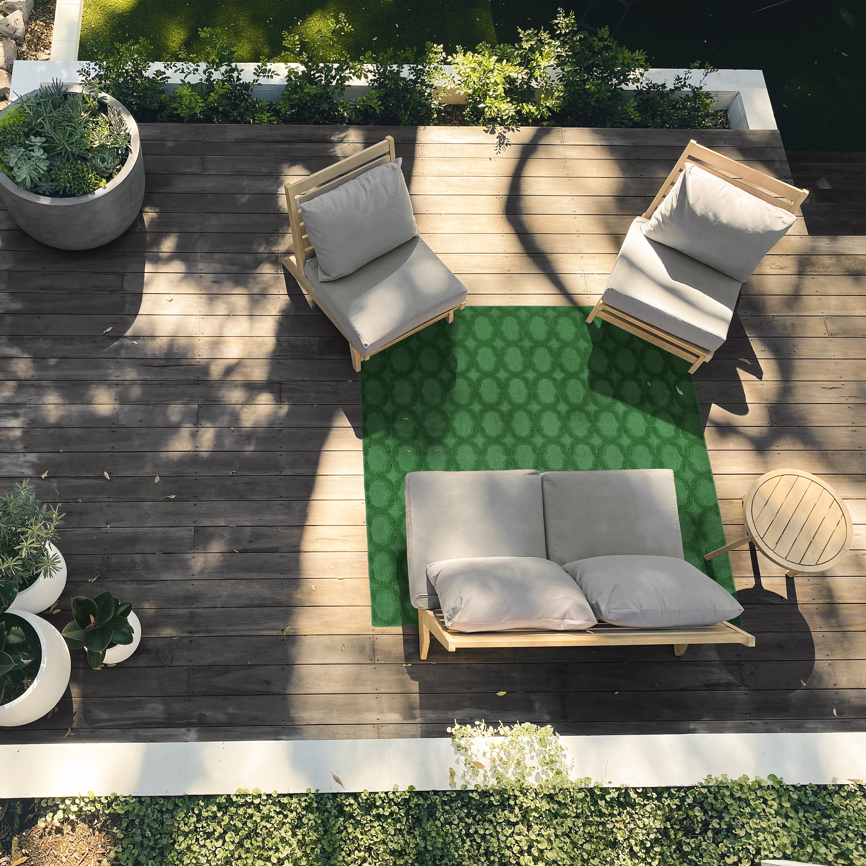 Garland Rug Garden Trellis Polypropylene Green Square Indoor/Outdoor Area Rug, 6' x 6'