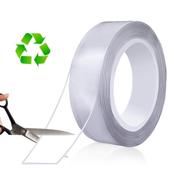 CHAO Cinta adhesiva de doble cara de 30 mm * 5 m * 2 mm de espesor, cinta adhesiva de instalación versátil y duradera, reutilizable, removible, lavable, para instalación de alfombras, decoración del h
