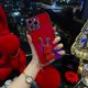 thumbnail image 2 of Funda de teléfono de conejo creativo rojo, cubierta galvanizada con anillo de soporte de escritorio para iPhone 14, 13, 12, 11 Pro Max, X, XS, XR Fivean unisex, 2 of 2