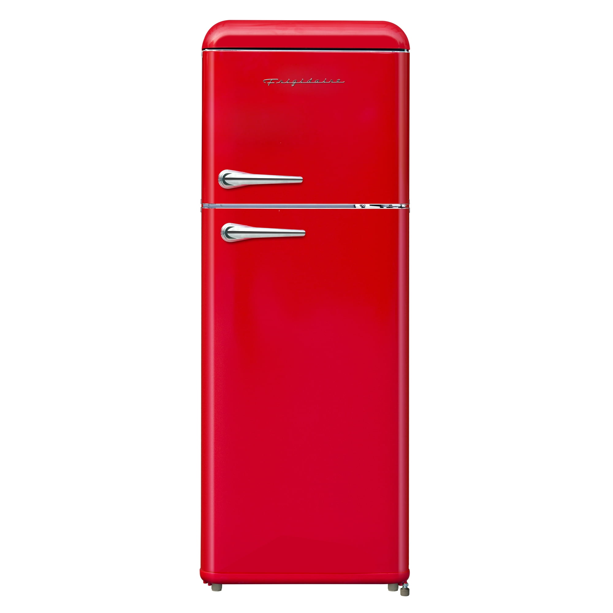Frigidaire 7.5 Cu. ft. Retro Refrigerator, Apartment Size Top Mount Fridge with Chrome Handles, Red EFR756
