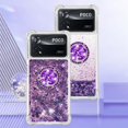 thumbnail image 2 of Glitter Case for Xiaomi Poco X4 Pro 5G, Bling Sparkle Floating Liquid Soft TPU Cushion Fashion Girly Women Girls Clear with Ring Holder Phone Cover for Xiaomi Poco X4 Pro 5G  Purple, 2 of 12