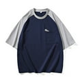 thumbnail image 2 of MNCEKFOD T Shirts for Men Oversized Color Block Fashionable Wide Short Sleeved Tshirts Round Neck Leisure Mens Tops Blue 10XL, 2 of 2
