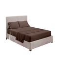 thumbnail image 3 of Juego de ropa de cama para el hogar Sábana de cama Funda de colchón Funda de almohada Juego de ropa de cama de poliéster de color sólido, Café, Rey, 4pcs / set kenally HA6267-46B, 3 of 7