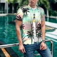 thumbnail image 6 of Goofa Tropical Summer Palm Pattern Mens Golf Shirt Baseball T-shirt Moisture Wicking Dry Fit Performance Sport Short Sleeve Striped Golf Polo Shirts-X-Large, 6 of 7