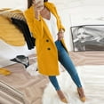 thumbnail image 4 of Scyoekwg Women Coats Fashion Fashion Warm Faux Coat Cardigan Winter Solid Long Sleeve Outerwear Going Out Tops Yellow XXXXXL, 4 of 8