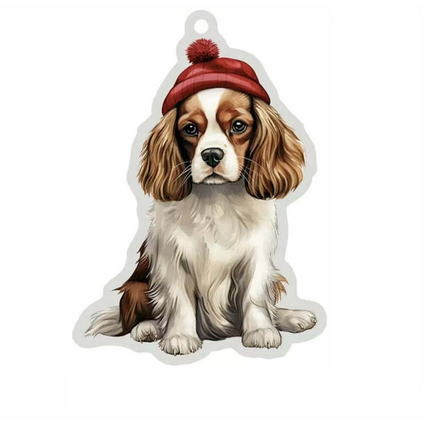 Xihbxyly Colgante de Árbol de Navidad con Diseño de Perro, Artesanía Acrílica Hecha a Mano, Decoración para El Hogar, La Oficina y El Coche, Regalo Divertido para Navidad, Inauguración de La Casa, Ac