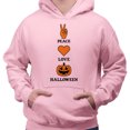 thumbnail image 2 of Peace Love and Halloween Hoodie Sweatshirt Unisex 5X-Large Pink, 2 of 5