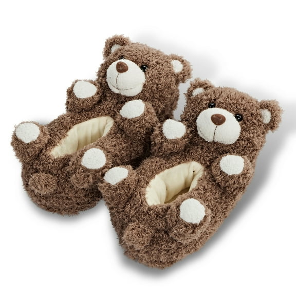 OoohGeez Womens Funny Slippers, Bear Hug, House Fluffy Cute Slipper with Grippers, S