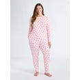 thumbnail image 2 of Joyspun Women's Waffle Knit Long Sleeve Top and Joggers Pajama Set, 2-Piece, Sizes S-3X, 2 of 4
