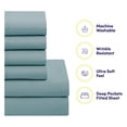 thumbnail image 3 of KITYDALK 7 Piece Comforter Set Bag Solid Color All Season Soft Down Alternative Blanket & Luxurious Microfiber Bed Sheets, Misty Blue, King, 3 of 6