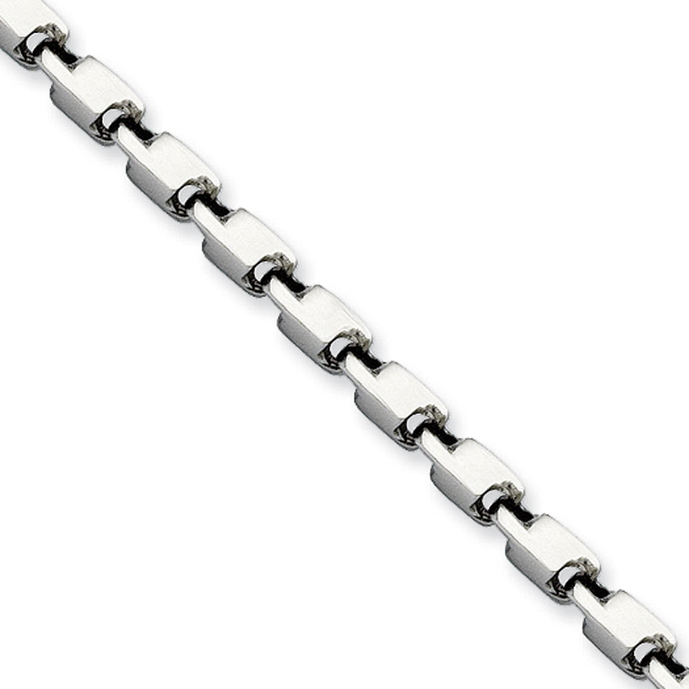 Men's 3mm Stainless Steel Fancy Box Link Chain Necklace, 22 Inch 22 Inch Stainless Steel Chain