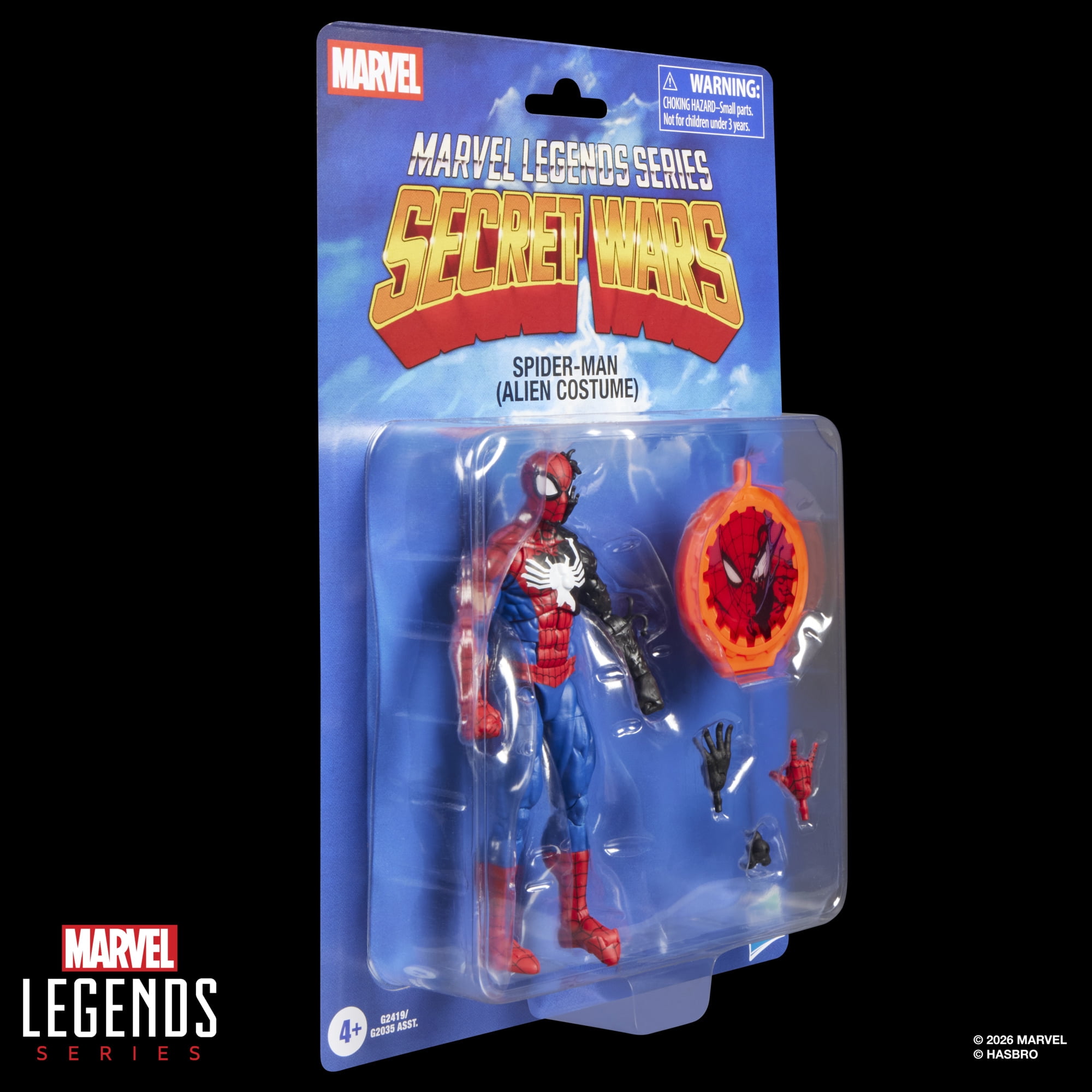 Marvel Legends Series, figurine de collection Secret Wars Spider-Man (costume d'extraterrestre) de 15 cm, inspirée des bandes dessinées Marvel