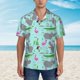 thumbnail image 2 of Balery Hippo With Flamingos And Crocodiles Camisas hawaianas de manga corta para hombre, camisas playeras de corte holgado, camisas de vacaciones con botones,3X-Large, 2 of 7